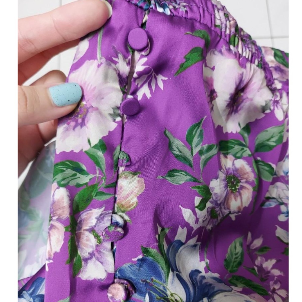 Zara Floral Purple Skirt - Picture 5 of 7